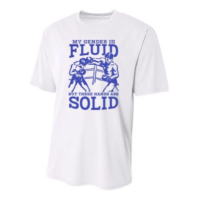 My Gender Is Fluid But These Hands Are Solid Youth Performance Sprint T-Shirt