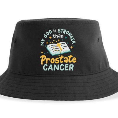 My God Is Stronger Than Prostate Cancer Sustainable Bucket Hat