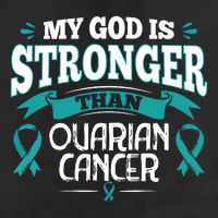 My God Is Stronger Than Ouarian Cancer 7 Panel Mesh Trucker Snapback Hat