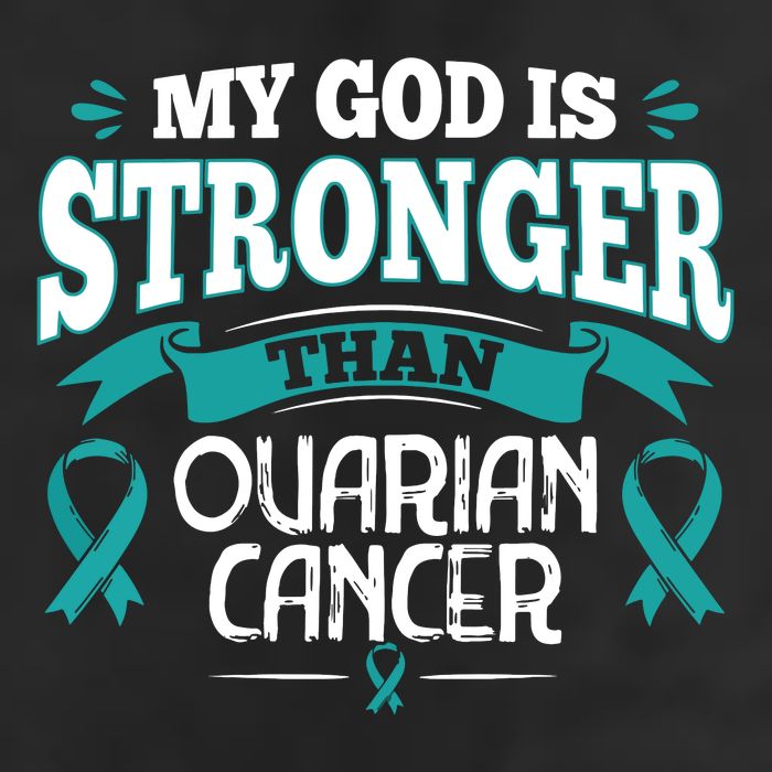 My God Is Stronger Than Ouarian Cancer 7 Panel Mesh Trucker Snapback Hat