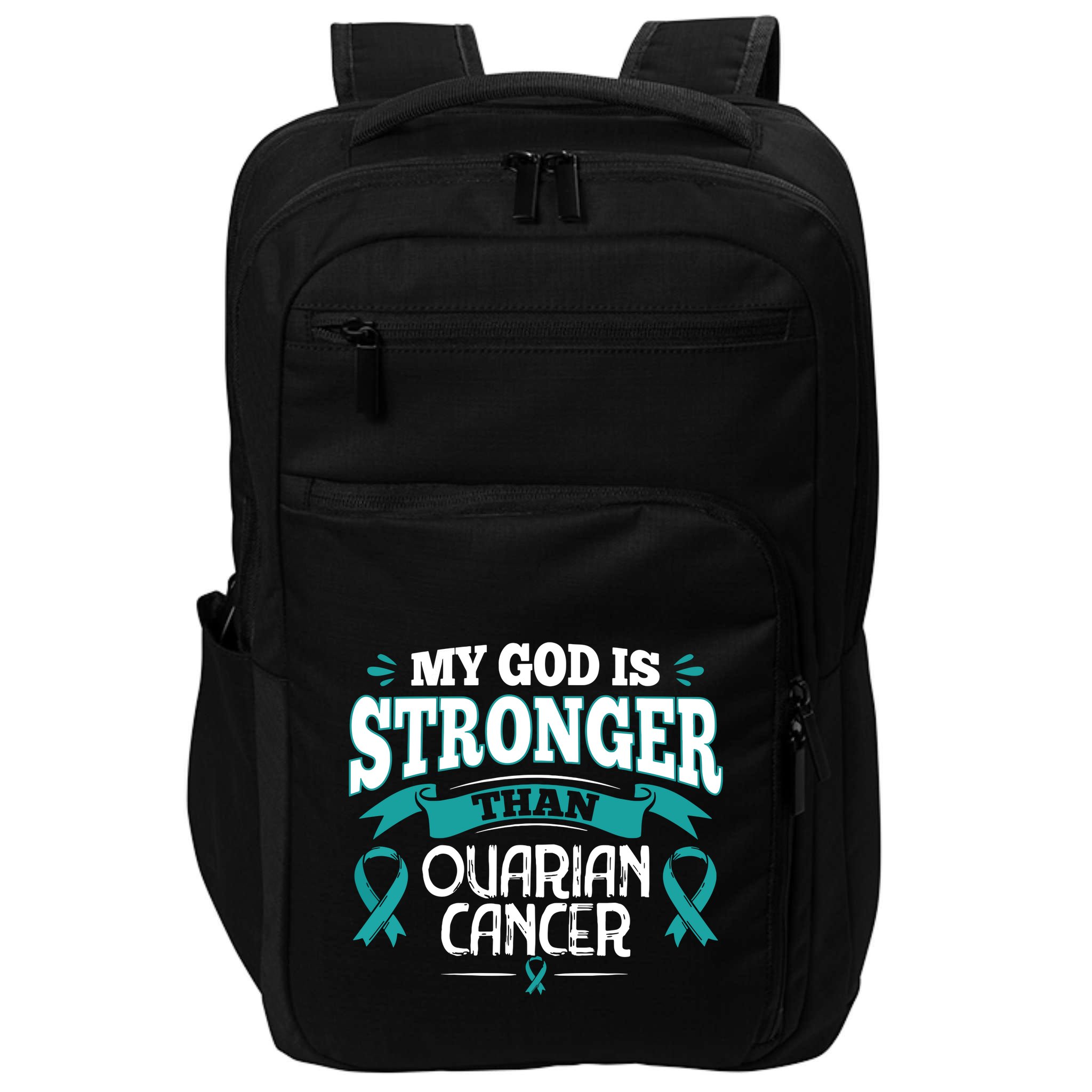 My God Is Stronger Than Ouarian Cancer Impact Tech Backpack