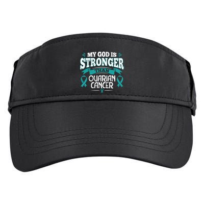 My God Is Stronger Than Ouarian Cancer Adult Drive Performance Visor