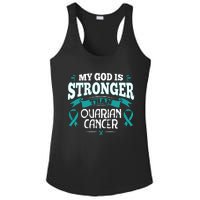 My God Is Stronger Than Ouarian Cancer Ladies PosiCharge Competitor Racerback Tank