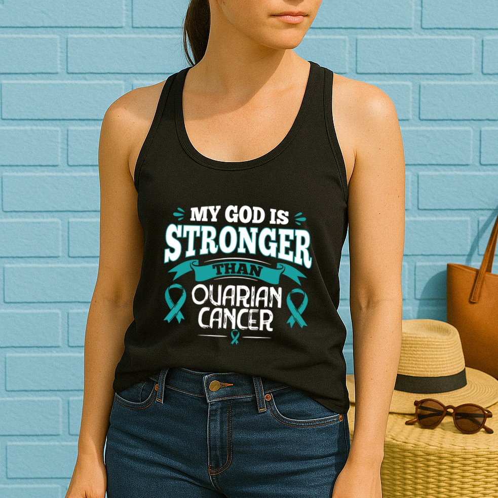 My God Is Stronger Than Ouarian Cancer Womens Tank Top