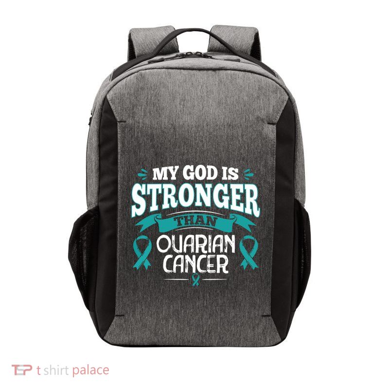 My God Is Stronger Than Ouarian Cancer Vector Backpack