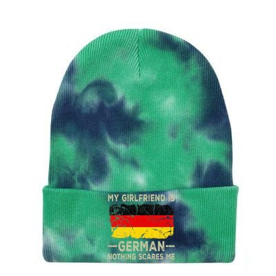 My Girlfriend Is German Nothing Scares Me Tie Dye 12in Knit Beanie