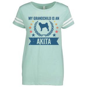 My Grandchild Is A Dog Grandpa Grandma Akita Enza Ladies Jersey Football T-Shirt