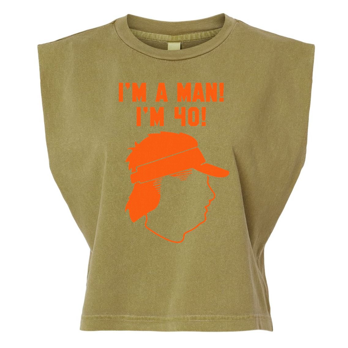 Mike Gundy IM A Man! IM 40! Garment-Dyed Women's Muscle Tee