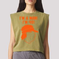 Mike Gundy IM A Man! IM 40! Garment-Dyed Women's Muscle Tee