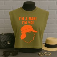 Mike Gundy IM A Man! IM 40! Garment-Dyed Women's Muscle Tee
