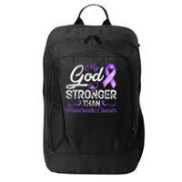 My God Is Stronger Than Pancreatic Breast Cancer Awareness City Backpack