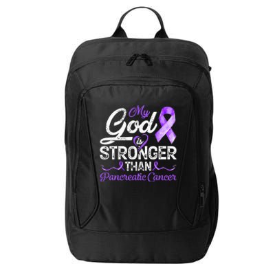 My God Is Stronger Than Pancreatic Breast Cancer Awareness City Backpack