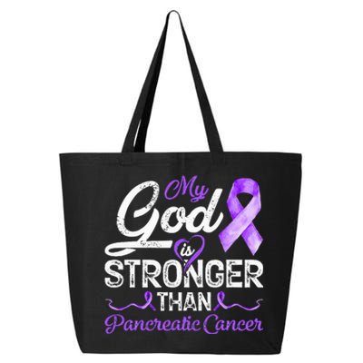 My God Is Stronger Than Pancreatic Breast Cancer Awareness 25L Jumbo Tote