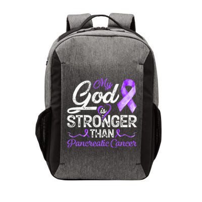 My God Is Stronger Than Pancreatic Breast Cancer Awareness Vector Backpack