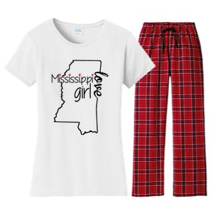 Mississippi Girl I Love Mississippi Home Women's Flannel Pajama Set