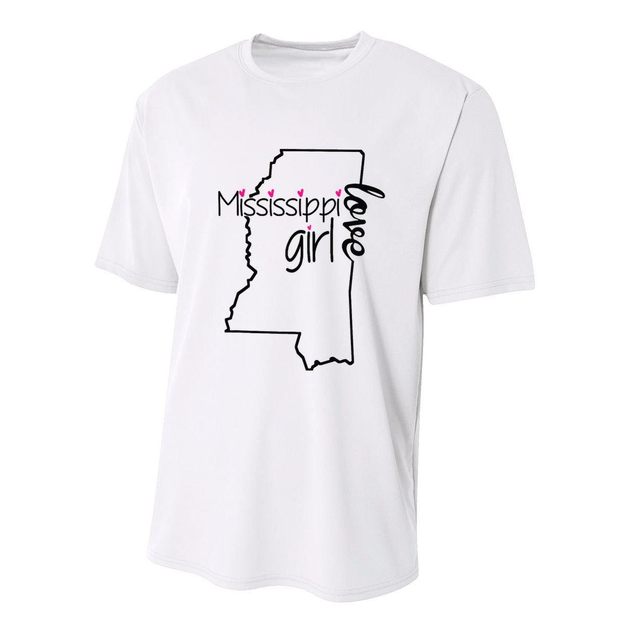 Mississippi Girl I Love Mississippi Home Youth Performance Sprint T-Shirt