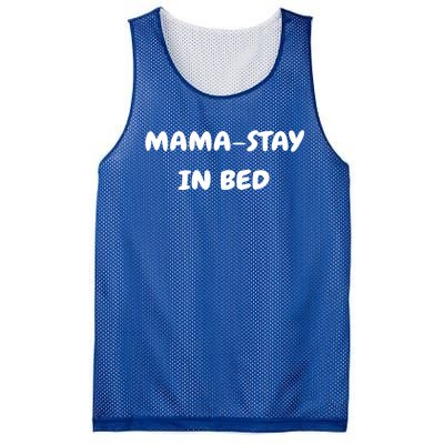 Mamafunny Gifttay In Bed Funny Mom And Yoga Lover Gift Mesh Reversible Basketball Jersey Tank