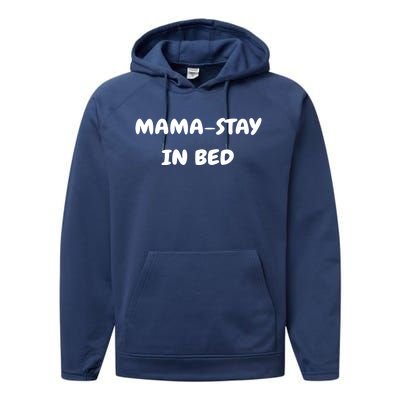 Mamafunny Gifttay In Bed Funny Mom And Yoga Lover Gift Performance Fleece Hoodie