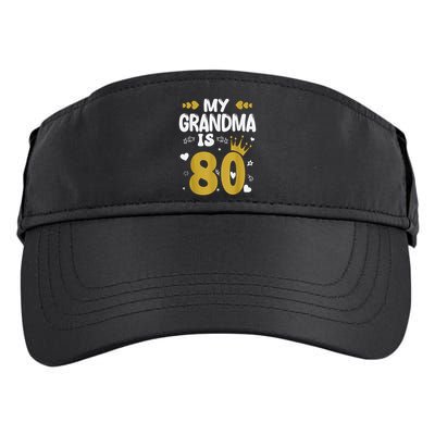 My Grandma Is 80 Toddler Grandma 80th Birthday Adult Drive Performance Visor