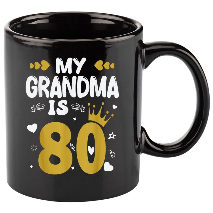 My Grandma Is 80 Toddler Grandma 80th Birthday 11oz C Handle Ceramic Mug