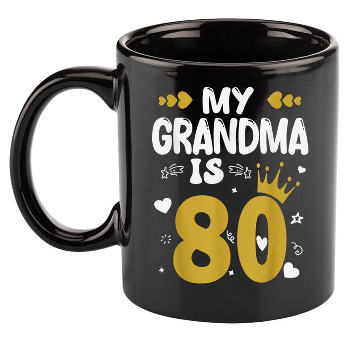 My Grandma Is 80 Toddler Grandma 80th Birthday 11oz C Handle Ceramic Mug