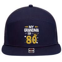 My Grandma Is 80 Toddler Grandma 80th Birthday 7 Panel Mesh Trucker Snapback Hat