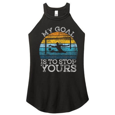 My Goal Is To Stop Yours Water Polo Goalie Goal Net Keeper Women’s Perfect Tri Rocker Tank