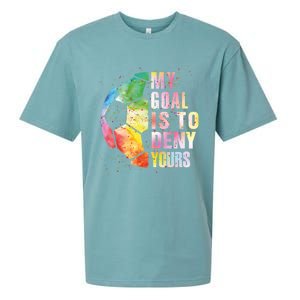 My Goal Is To Deny Yours Soccer Funny Goalie Funny Gift Sueded Cloud Jersey T-Shirt