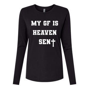 My Girlfriend Is Heaven Sent Womens Cotton Relaxed Long Sleeve T-Shirt