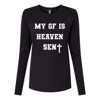 My Girlfriend Is Heaven Sent Womens Cotton Relaxed Long Sleeve T-Shirt