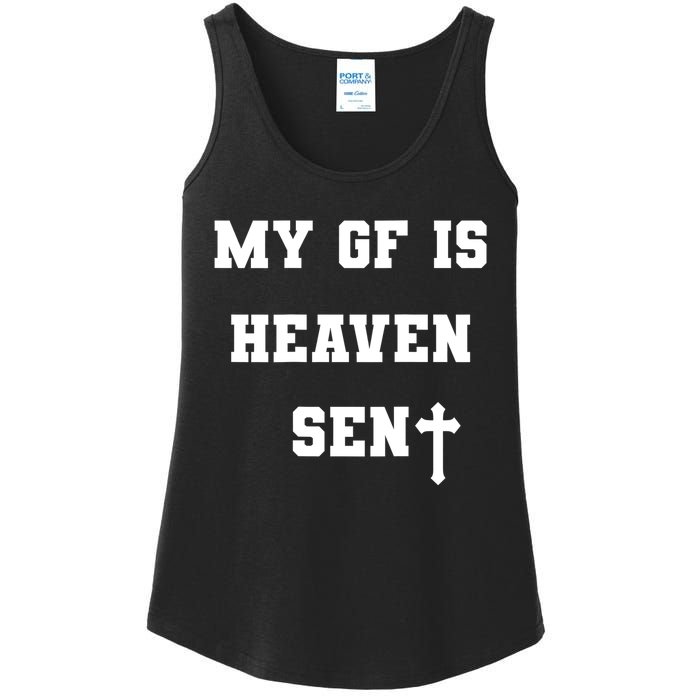 My Girlfriend Is Heaven Sent Ladies Essential Tank