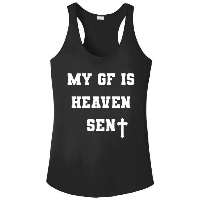 My Girlfriend Is Heaven Sent Ladies PosiCharge Competitor Racerback Tank