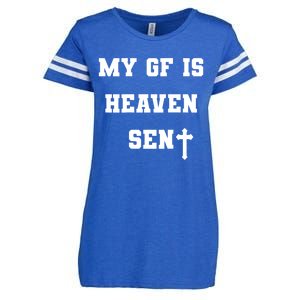 My Girlfriend Is Heaven Sent Enza Ladies Jersey Football T-Shirt