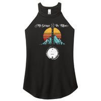 My Grass Is Blue Retro Rocky Mountain Banjo Bluegrass Women's Perfect Tri Rocker Tank