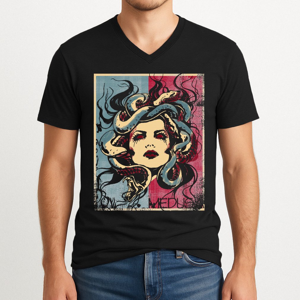Mythology Gorgon In Greek Mythology Medusa V-Neck T-Shirt