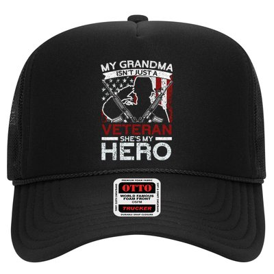 My Grandma Is My Hero Usa Flag Proud American Veteran Mom Gift Trucker Hat