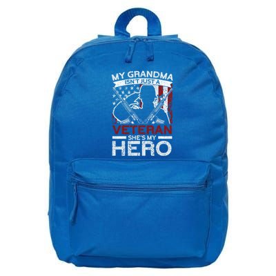 My Grandma Is My Hero Usa Flag Proud American Veteran Mom Gift 16 in Basic Backpack