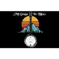 My Grass Is Blue Retro Rocky Mountain Banjo Bluegrass Bumper Sticker