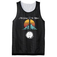 My Grass Is Blue Retro Rocky Mountain Banjo Bluegrass Mesh Reversible Basketball Jersey Tank