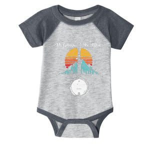 My Grass Is Blue Retro Rocky Mountain Banjo Bluegrass Infant Baby Jersey Bodysuit