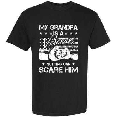 My Grandpa Is A Veteran American Flag Cool Patriotic Gifts Garment-Dyed Heavyweight T-Shirt