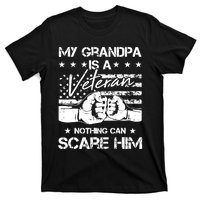 My Grandpa Is A Veteran American Flag Cool Patriotic Gifts T-Shirt