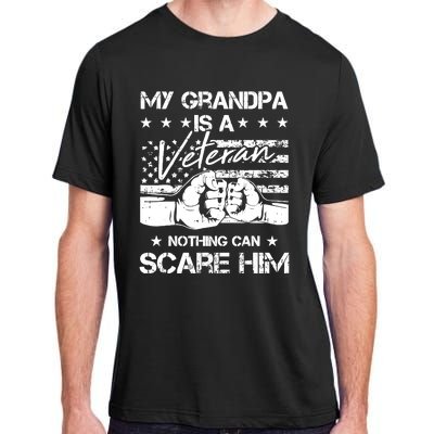 My Grandpa Is A Veteran American Flag Cool Patriotic Gifts Adult ChromaSoft Performance T-Shirt