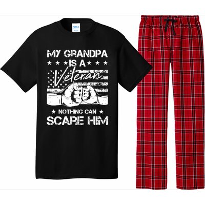 My Grandpa Is A Veteran American Flag Cool Patriotic Gifts Pajama Set