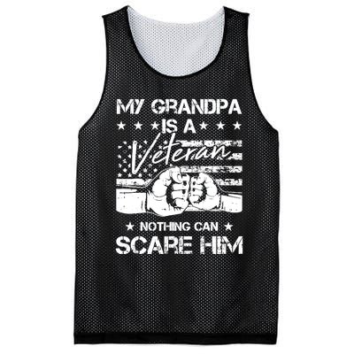 My Grandpa Is A Veteran American Flag Cool Patriotic Gifts Mesh Reversible Basketball Jersey Tank