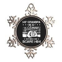 My Grandpa Is A Veteran American Flag Cool Patriotic Gifts Metallic Star Ornament