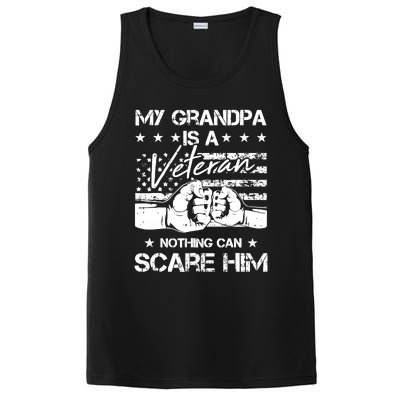 My Grandpa Is A Veteran American Flag Cool Patriotic Gifts PosiCharge Competitor Tank