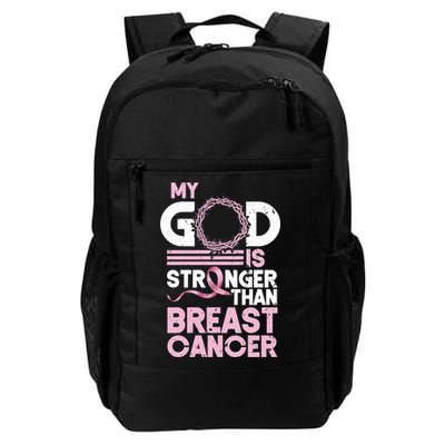 My God Is Stronger Than Breast Cancer Awareness Christian Backpack