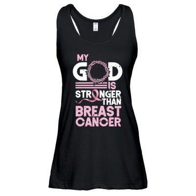 My God Is Stronger Than Breast Cancer Awareness Christian Ladies Essential Flowy Tank