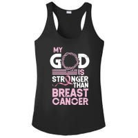 My God Is Stronger Than Breast Cancer Awareness Christian Ladies PosiCharge Competitor Racerback Tank